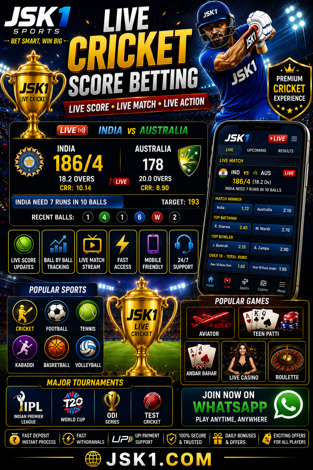 Live Cricket Score Betting 2026